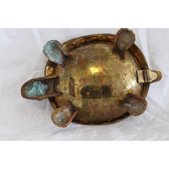 Vintage Solid Brass Turtle Trinket Box Hinged Lid - Picture 4 of 5